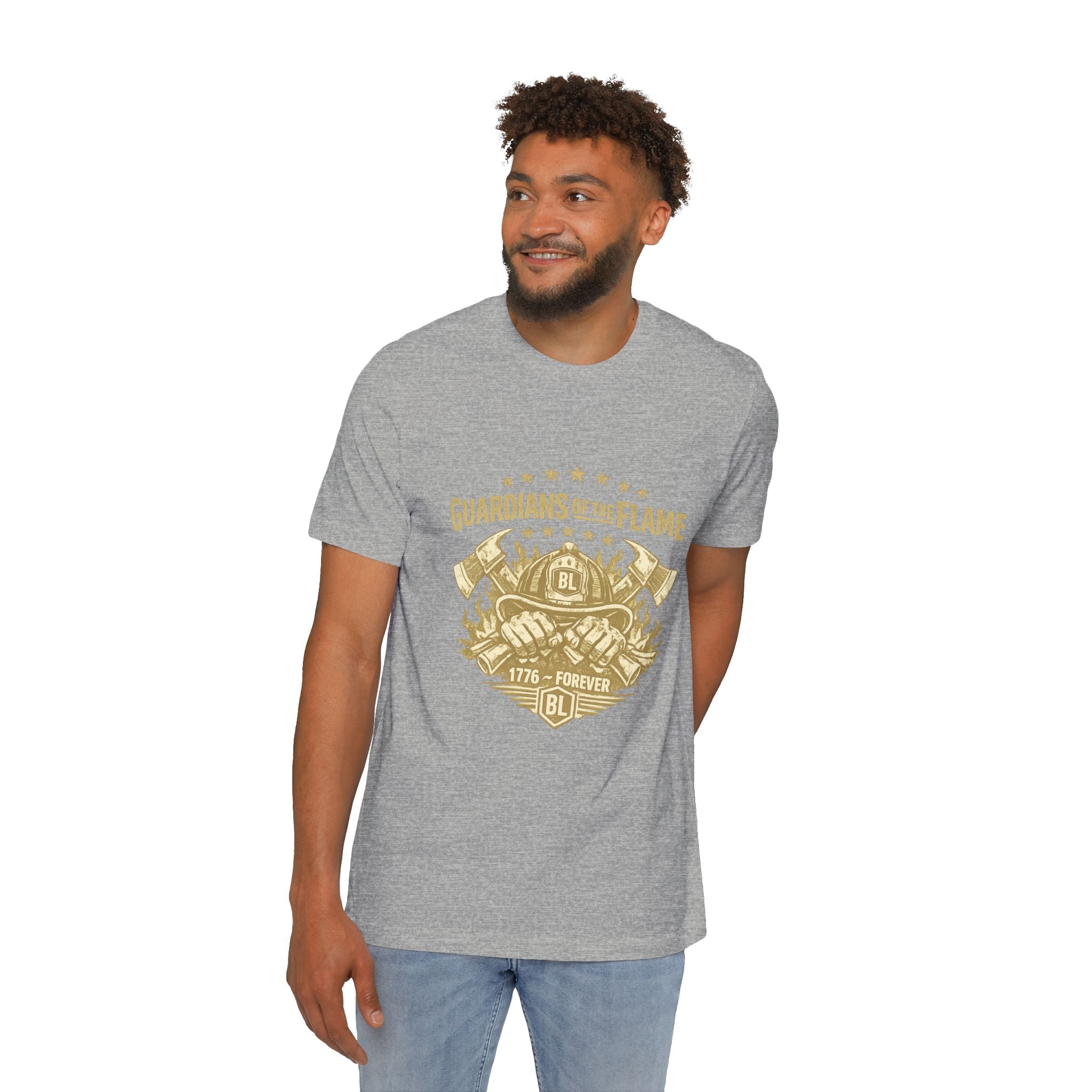Guardians of the Flame T-Shirt – Patriotic Vintage Firefighter Emblem