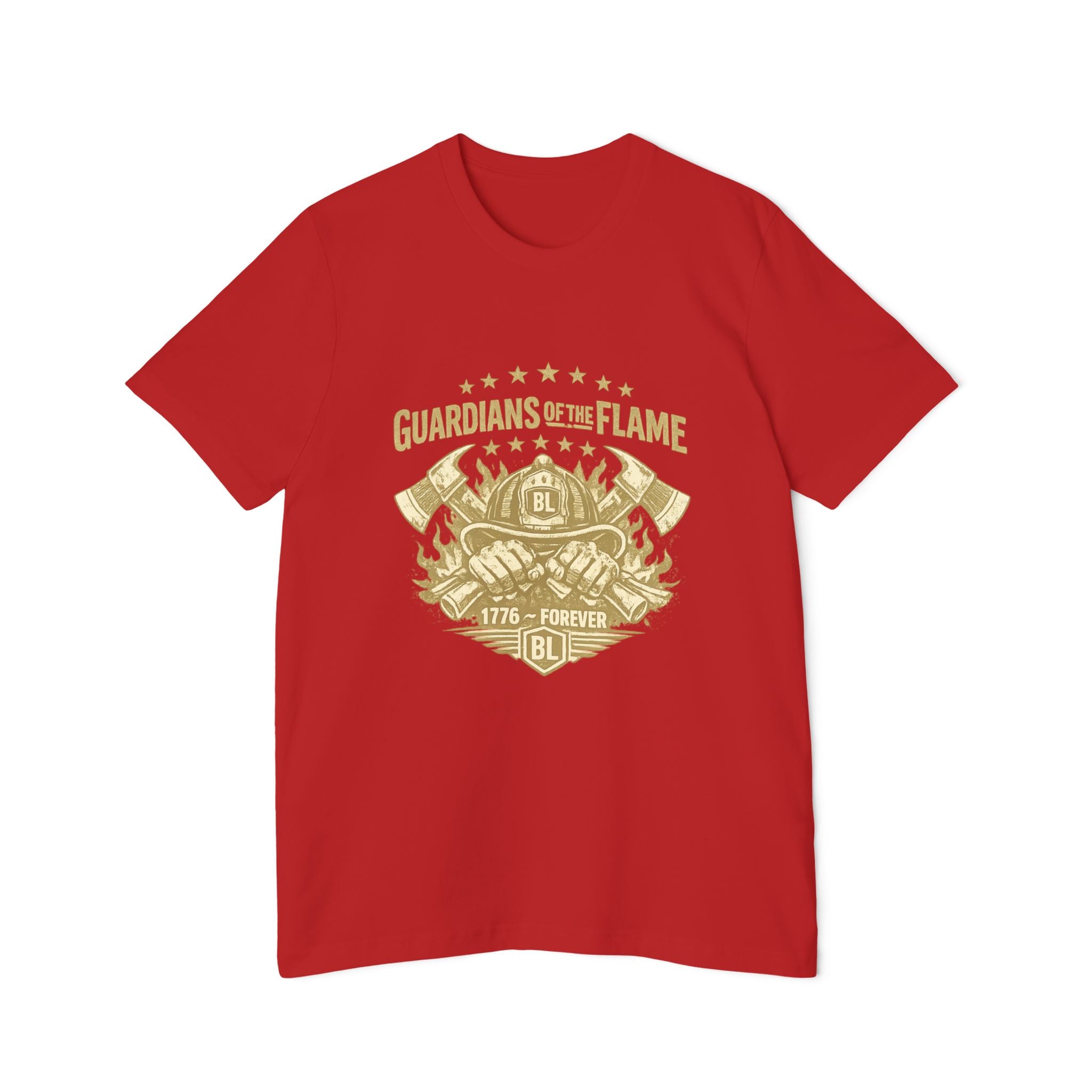 Guardians of the Flame T-Shirt – Patriotic Vintage Firefighter Emblem
