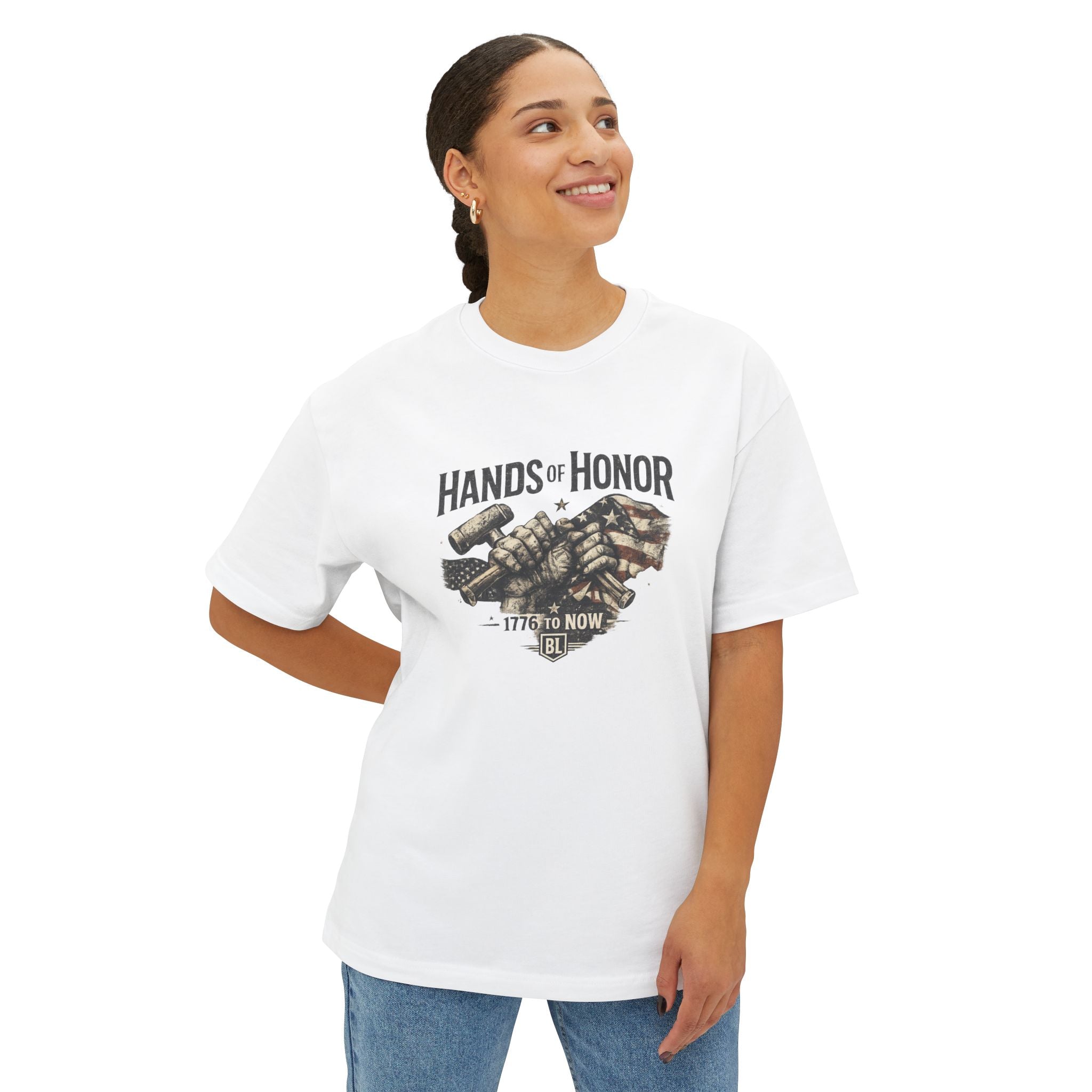 Patriotic Handshake Tee – American Flag Grunge USA Unity T-Shirt