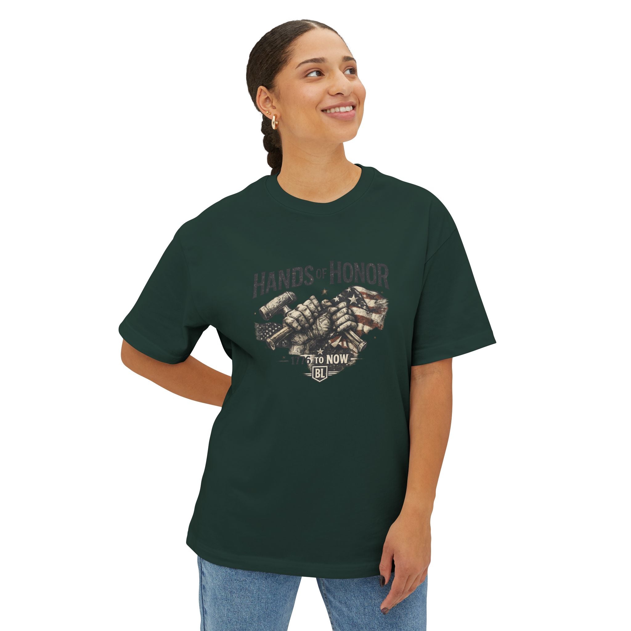 Patriotic Handshake Tee – American Flag Grunge USA Unity T-Shirt