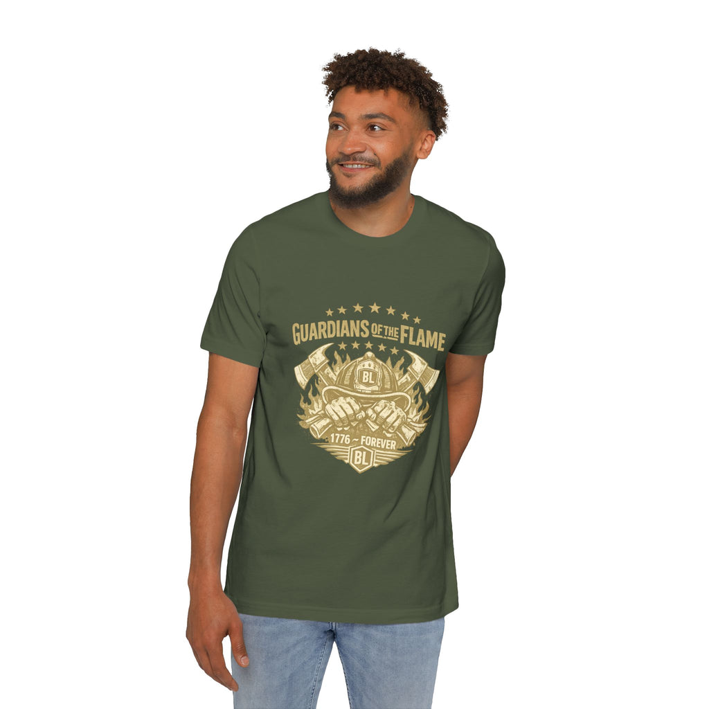 Guardians of the Flame T-Shirt – Patriotic Vintage Firefighter Emblem