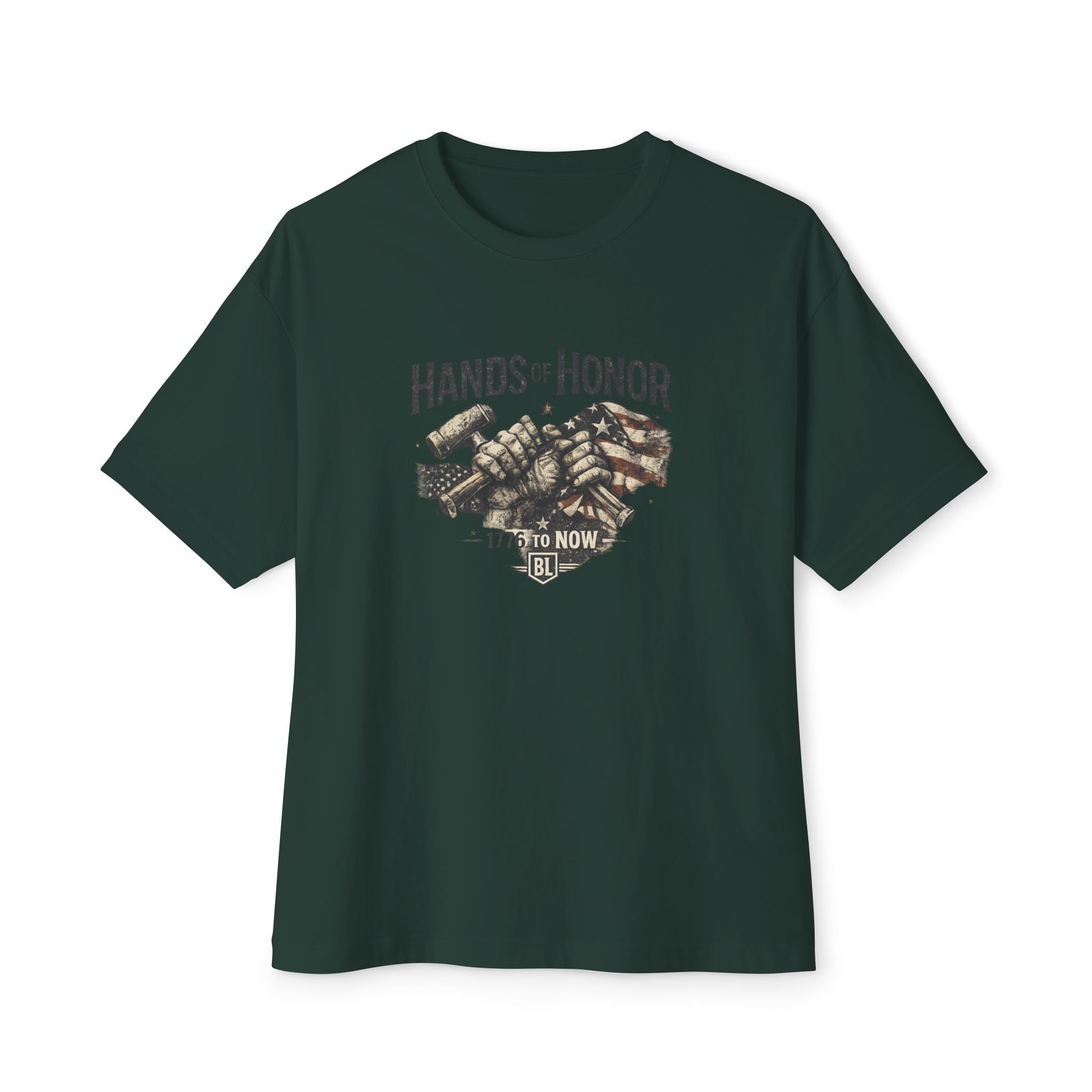 Patriotic Handshake Tee – American Flag Grunge USA Unity T-Shirt