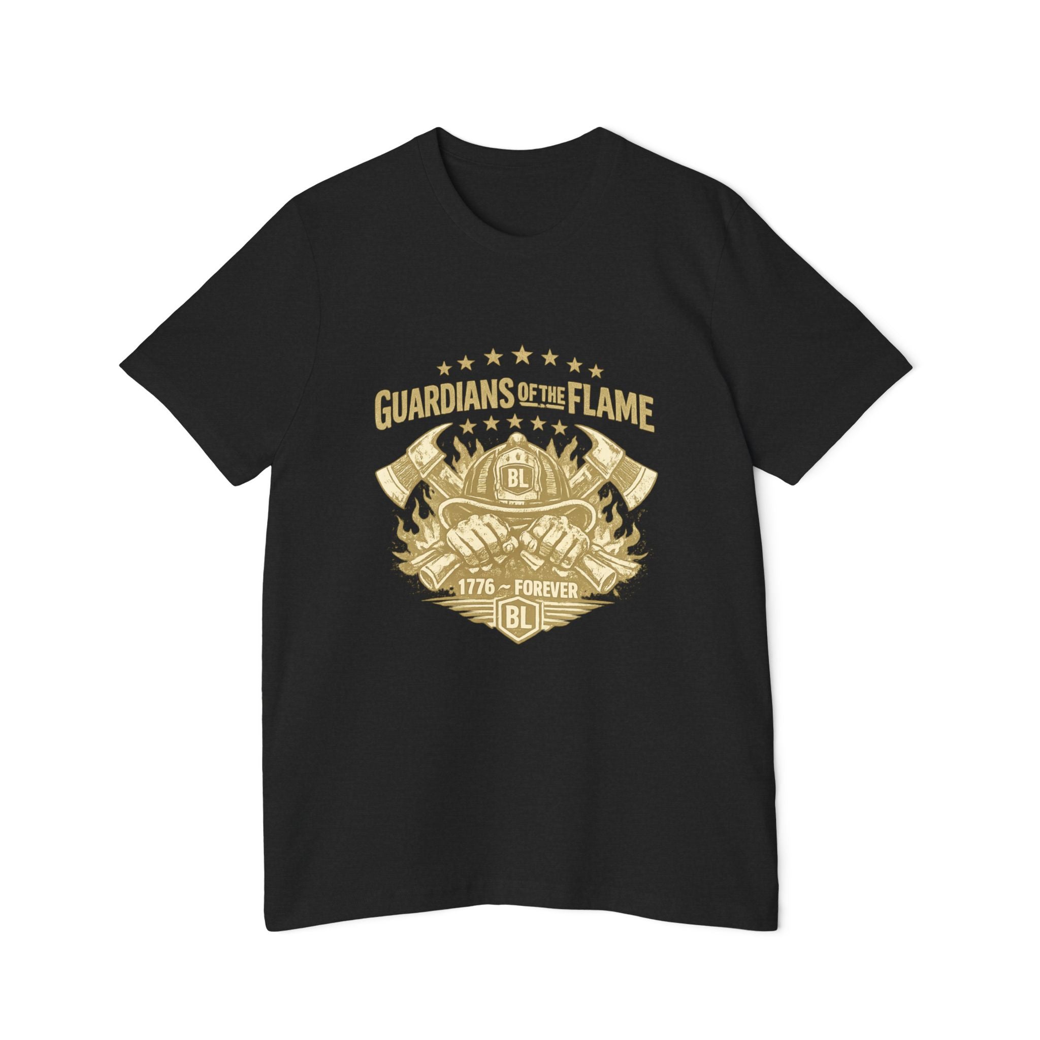 Guardians of the Flame T-Shirt – Patriotic Vintage Firefighter Emblem