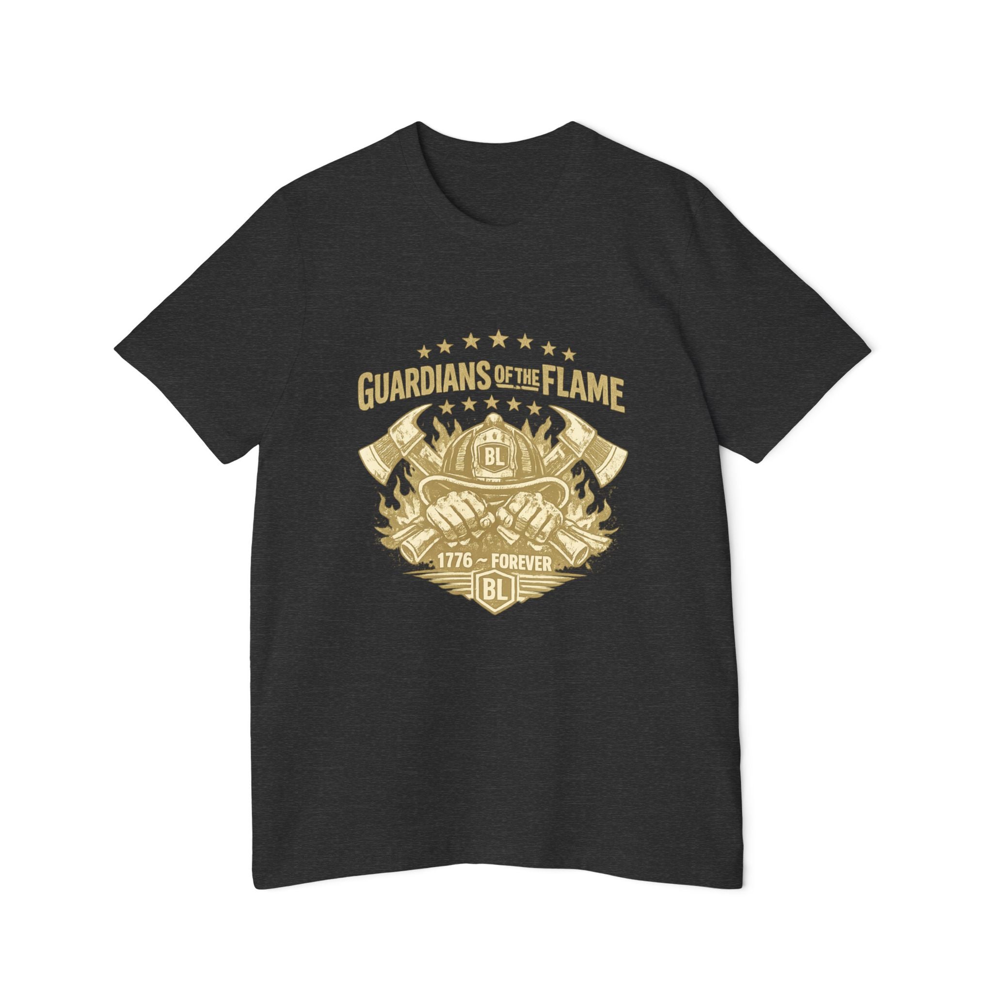 Guardians of the Flame T-Shirt – Patriotic Vintage Firefighter Emblem