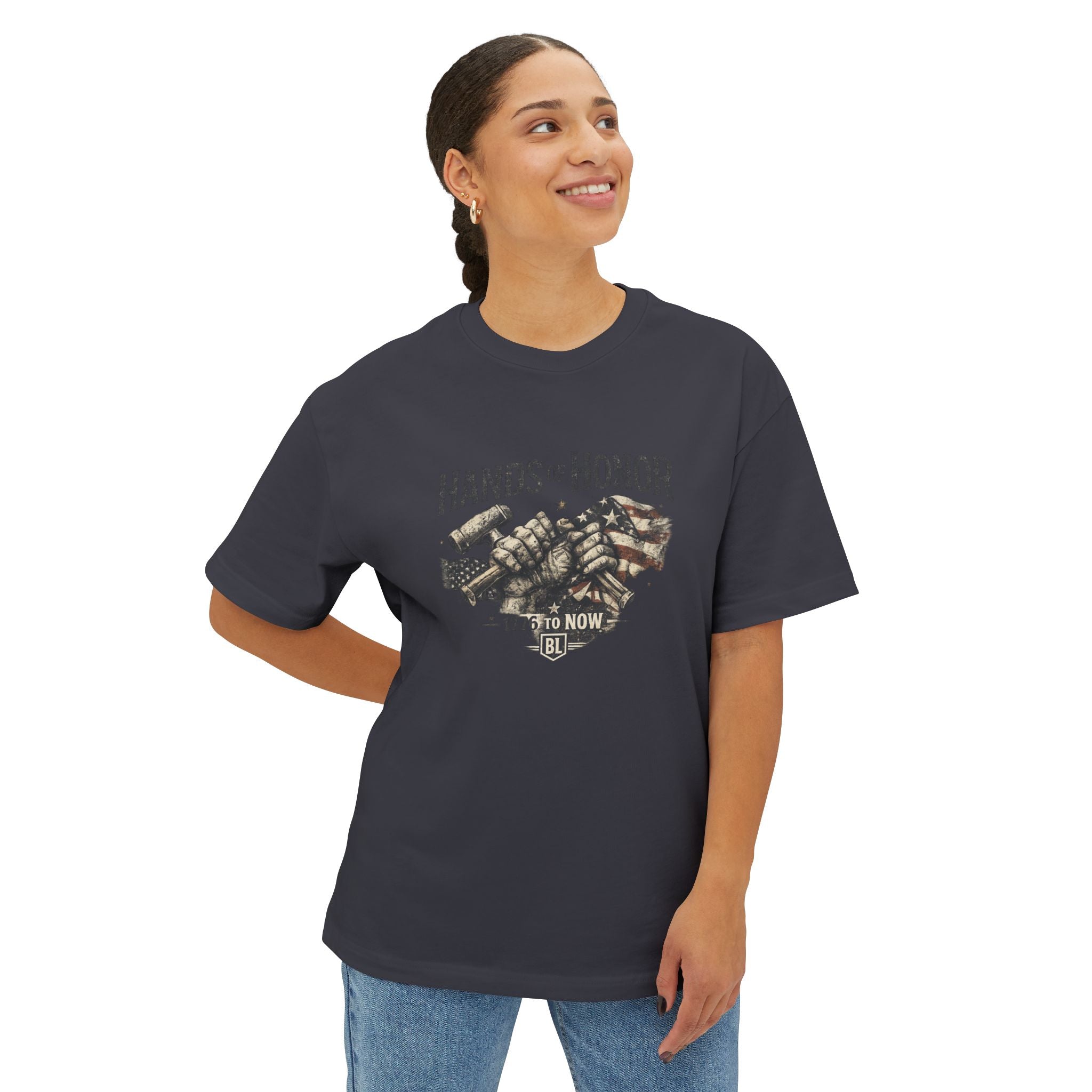 Patriotic Handshake Tee – American Flag Grunge USA Unity T-Shirt