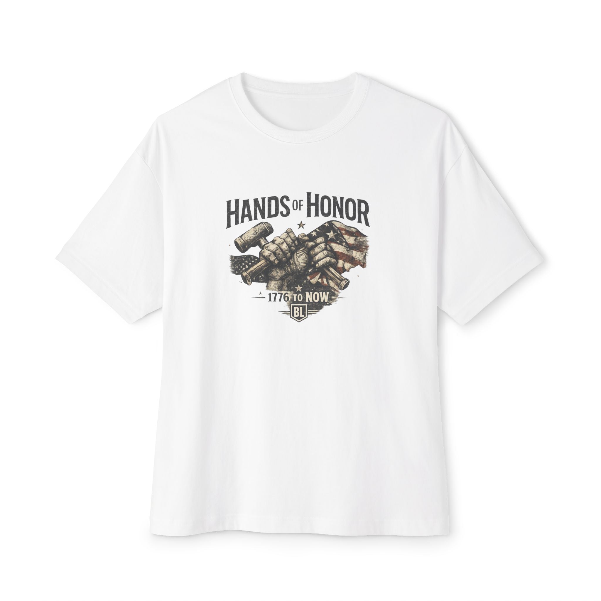 Patriotic Handshake Tee – American Flag Grunge USA Unity T-Shirt
