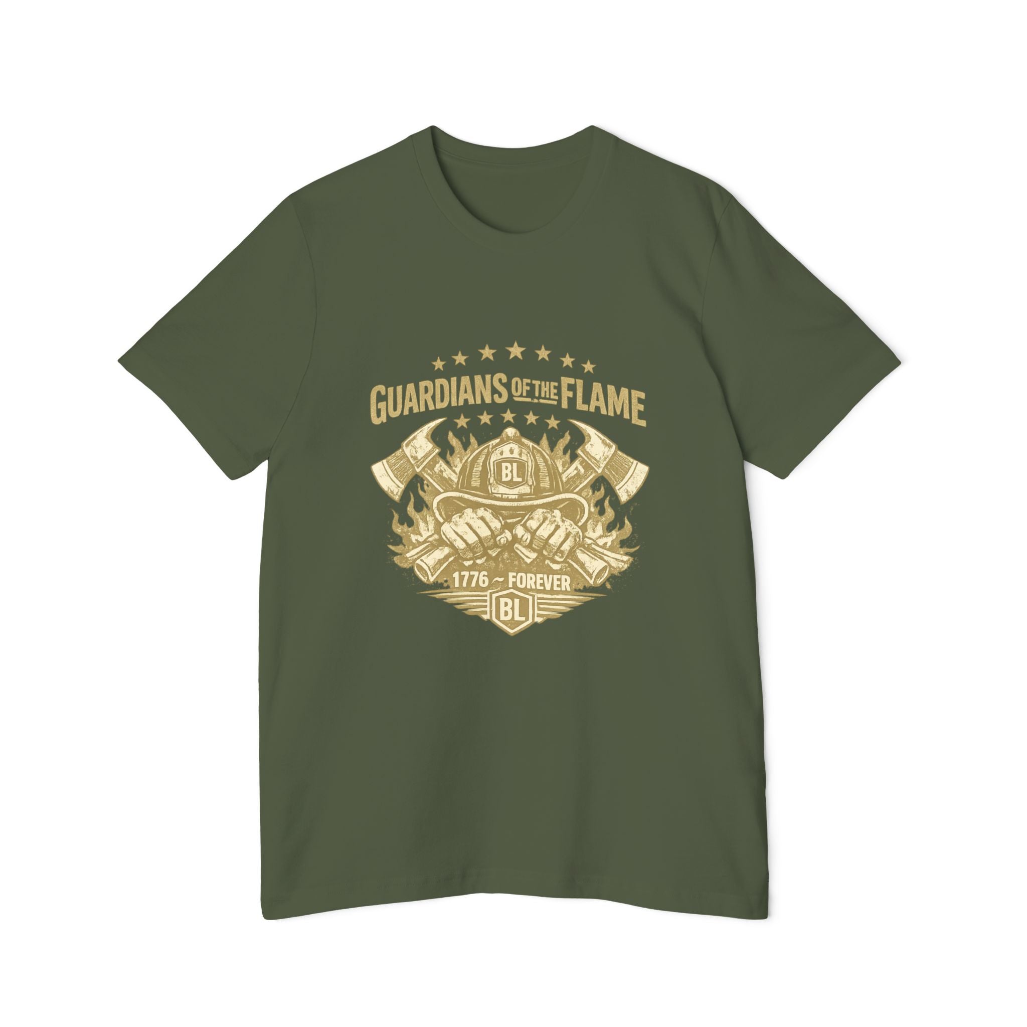 Guardians of the Flame T-Shirt – Patriotic Vintage Firefighter Emblem