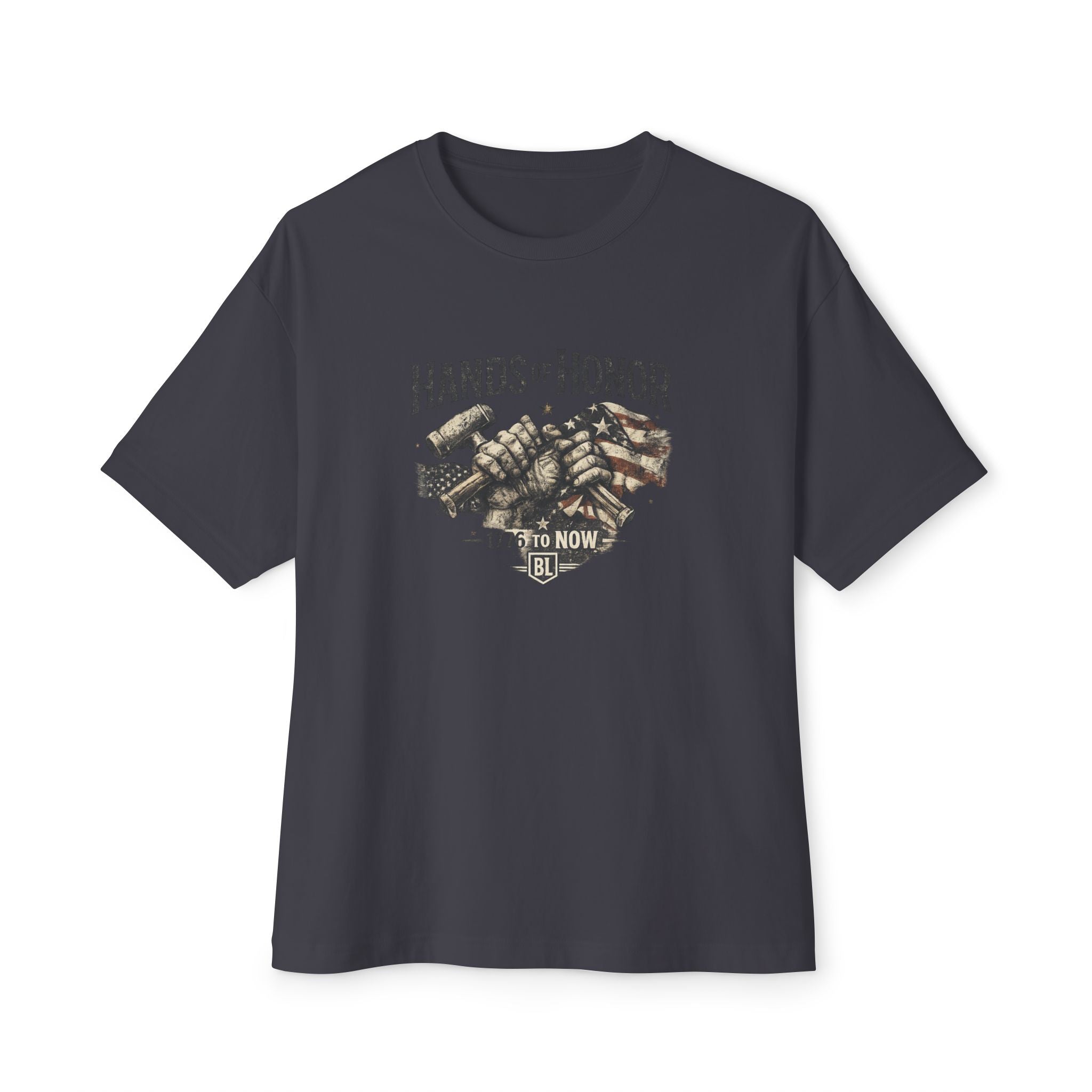 Patriotic Handshake Tee – American Flag Grunge USA Unity T-Shirt